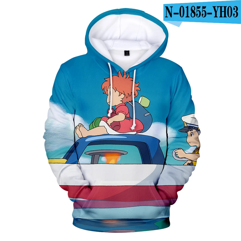 

Popular Luxury Boys/girls Couples Hoodie Sweatshirt Cute Pullover 3D Anime Ponyo on The Cliff Hoodies Novelty Ponyo Long Sleeve