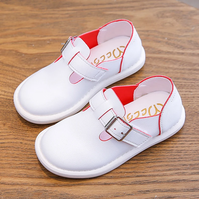 Детская обувь из искусственной кожи в повседневном стиле для мальчиков и девочек