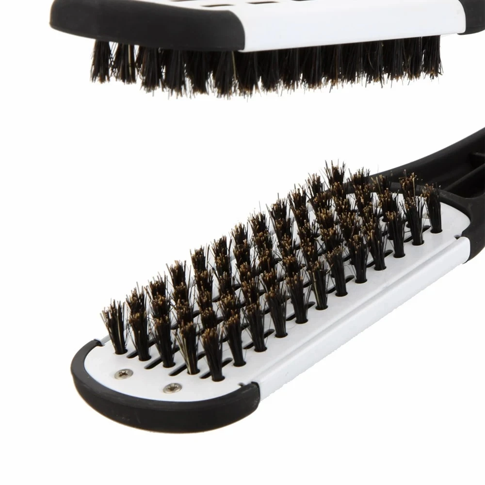 

Hair Hairdressing Straightener Nylon Hair Straightening Double Brushes V Shape Comb Clamp Not Hurt Salon Styling Beatuy Comb