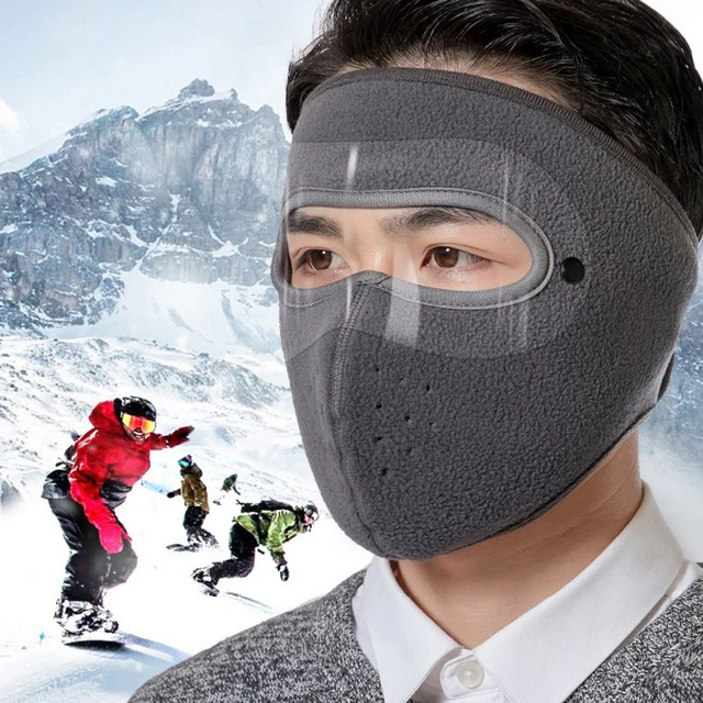 Winter Cycling Mask with Goggles Fleece Mask Unisex Face Shield Warm and Breathable Outdoor Gear 3