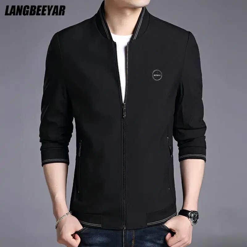 

Top Quality New Brand Casual Fashion Slim Fit Designer Jacket Men Zipper Windbreaker Autumn Baseball Collar Coats Men Clothes