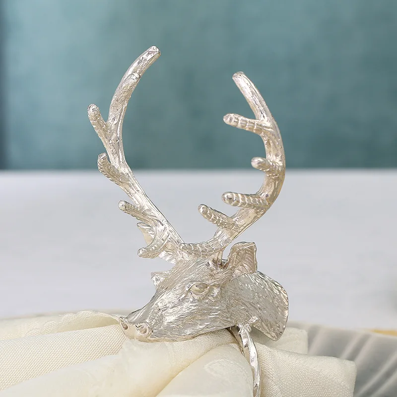 6pcs Metal napkin circle Christmas deer ring Hotel set head cloth buckle | Дом и сад