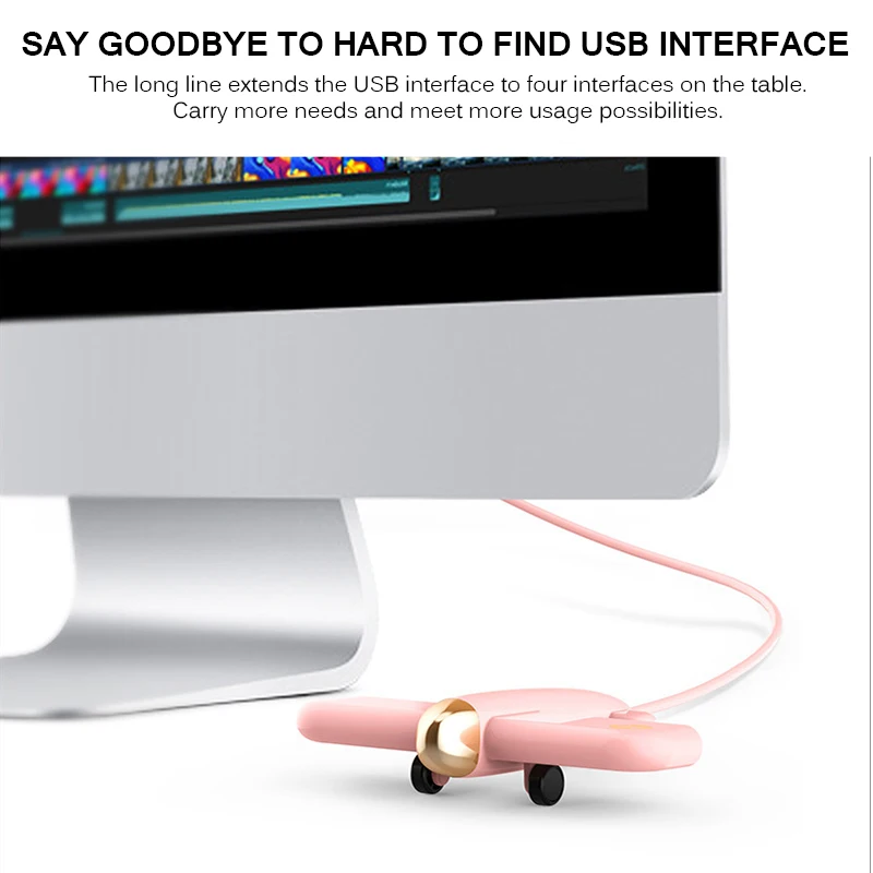 

4 Ports USB Splitter Aircraft Shape USB Extender Usb Decoration Portable Hub USB Charger For Computer Tablet Smart Phone