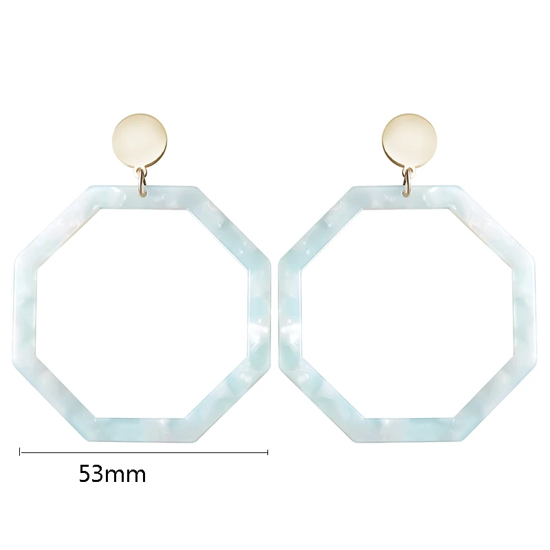 Новый модный разноцветный акриловый многоугольник Висячие серьги для женщин