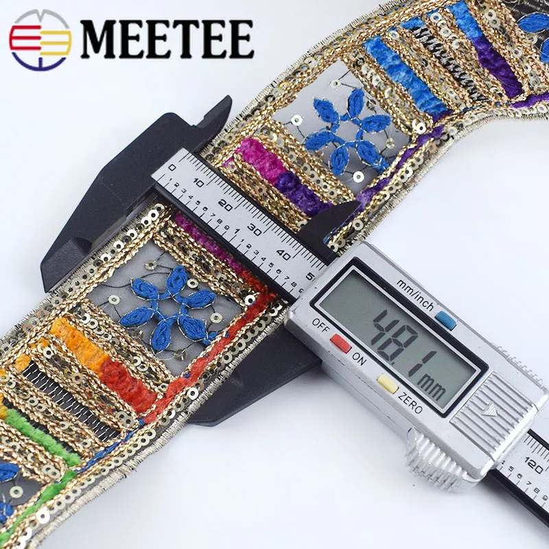 3 метра Этническая золотая нить вышитая кружевная отделка тесьма ленты манжеты