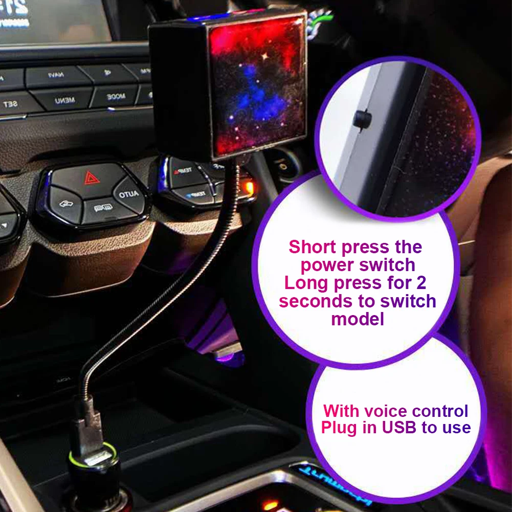 Car Roof Star Light LED Interior Starry 2 Color USB Ceiling Atmosphere Projector Adjutstable Galaxy Lamp | Автомобили и мотоциклы