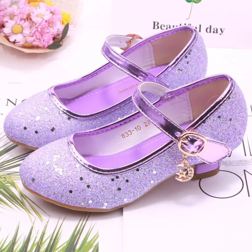 

2021 Kids Leather Shoes Girls Wedding Dress Shoes Children Elsa Princess Bowtie Dance Shoes For Girls Casual Shoes Flat Sandals