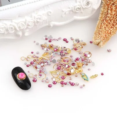 

Nail Art Decoration Flat Back Rhinestone Metal Empty Frame Art Gadgets Geometric Graphics Personal Decoration 3D Nail Art