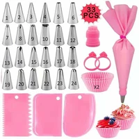 nozzle piping cake decorating tools confectionery equipment kitchen accessories pastry bag and bakery set stainless steel socket