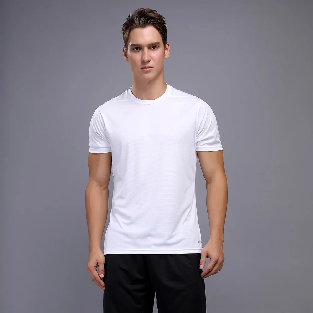 Модная Однотонная футболка мужская компрессионная с коротким рукавом