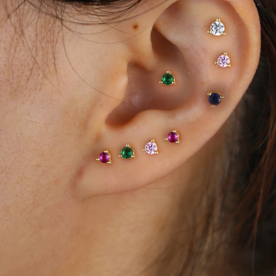 Изящные серьги из стерлингового серебра 925 пробы с фианитами четыре цвета для