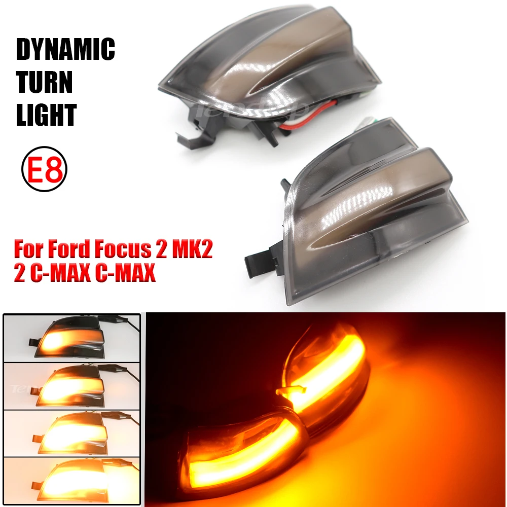 

For Ford Focus 2 MK2 2004-2008 2 C-MAX 2003-2007 C-MAX Dynamic Turn Signal Light LED Side Wing Rearview Mirror Indicator Blinker