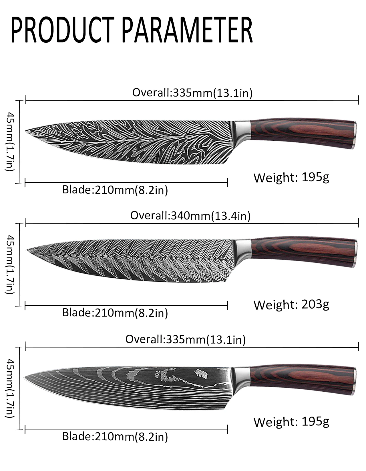 Дамасский кухонный нож шеф-повара японский для суши Twosun лосося сашими овощей