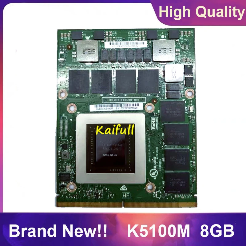 Абсолютно Новый K5100M K5100 GDDR5 8 Гб видеокарта Vedio N15E-Q5-A2 с x-кронштейном для Dell M6700 M6800 HP