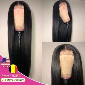 Парик из человеческих волос с застежкой 4x4, парики из швейцарских прямых волос, парики из бразильских волос для женщин, предварительно выщипанные, Ms Love