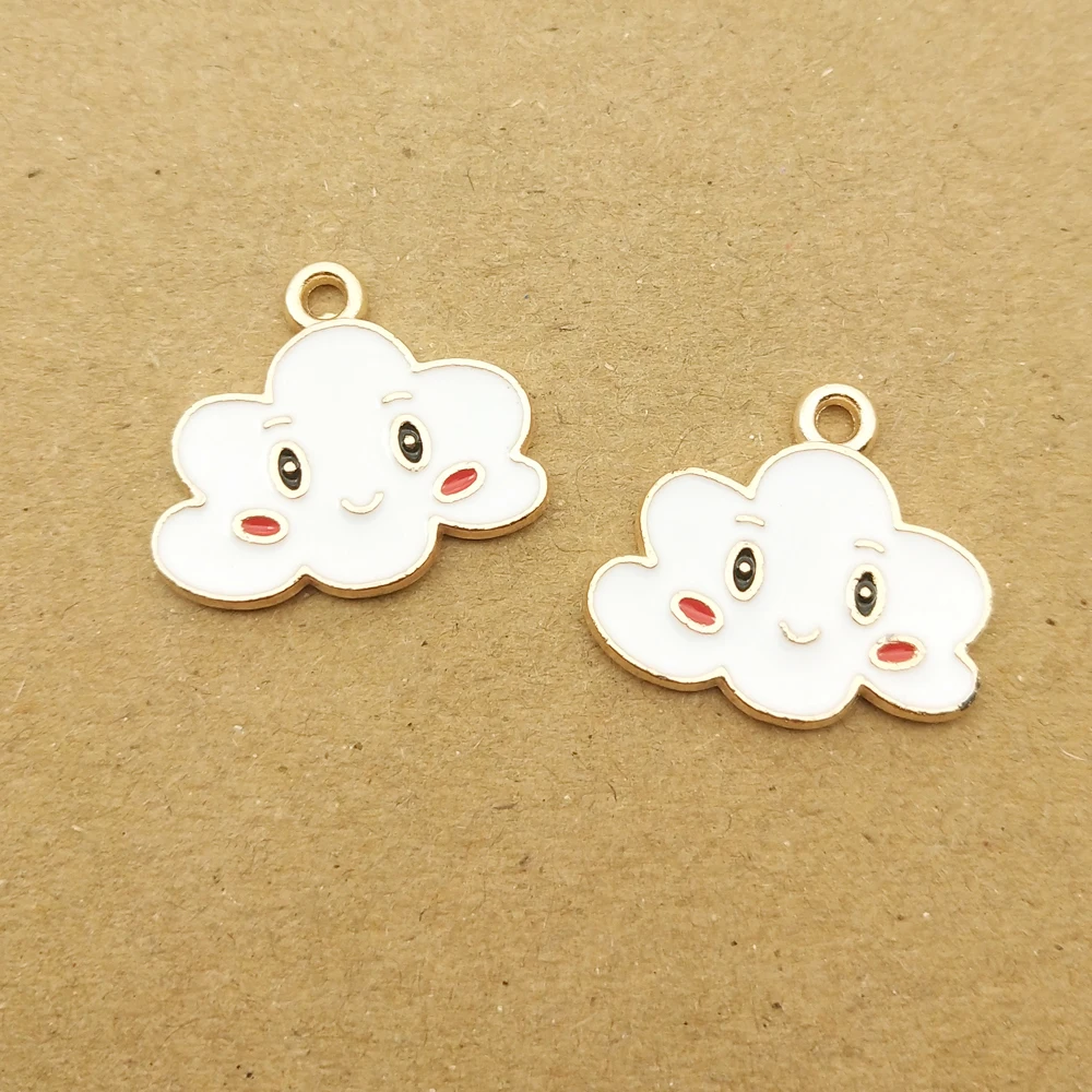10 шт. улыбка солнца облаков Эмаль Подвески для ювелирные изделия делая модные