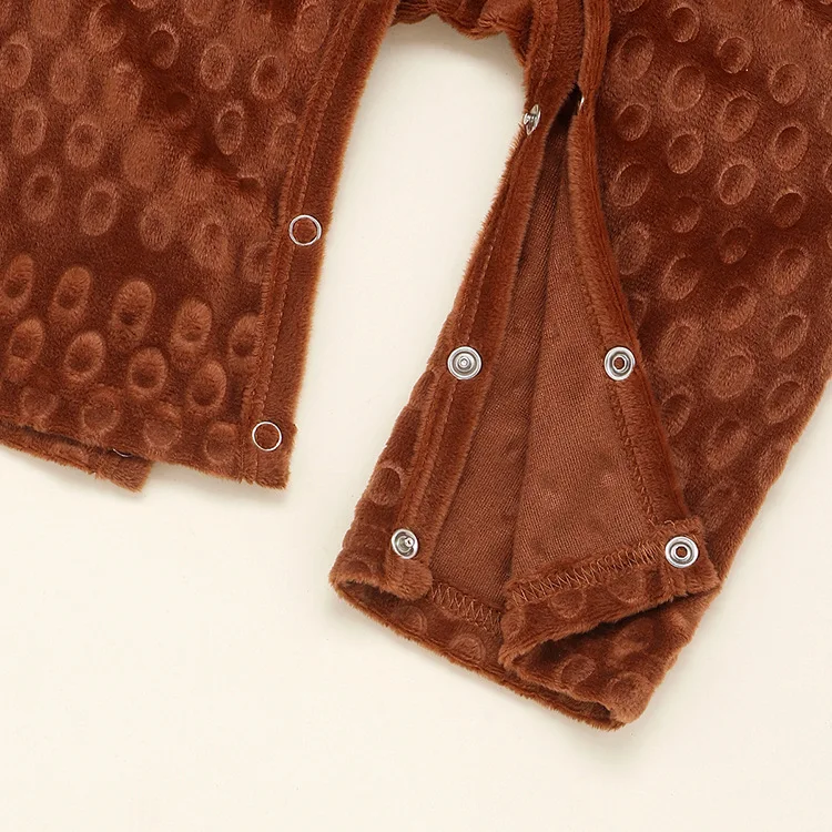 

Baby Children's Clothing Thanksgiving Rompers Turkey Thanksgiving Brown Embroidered Jumpsuit Suit Baby Boy Romper
