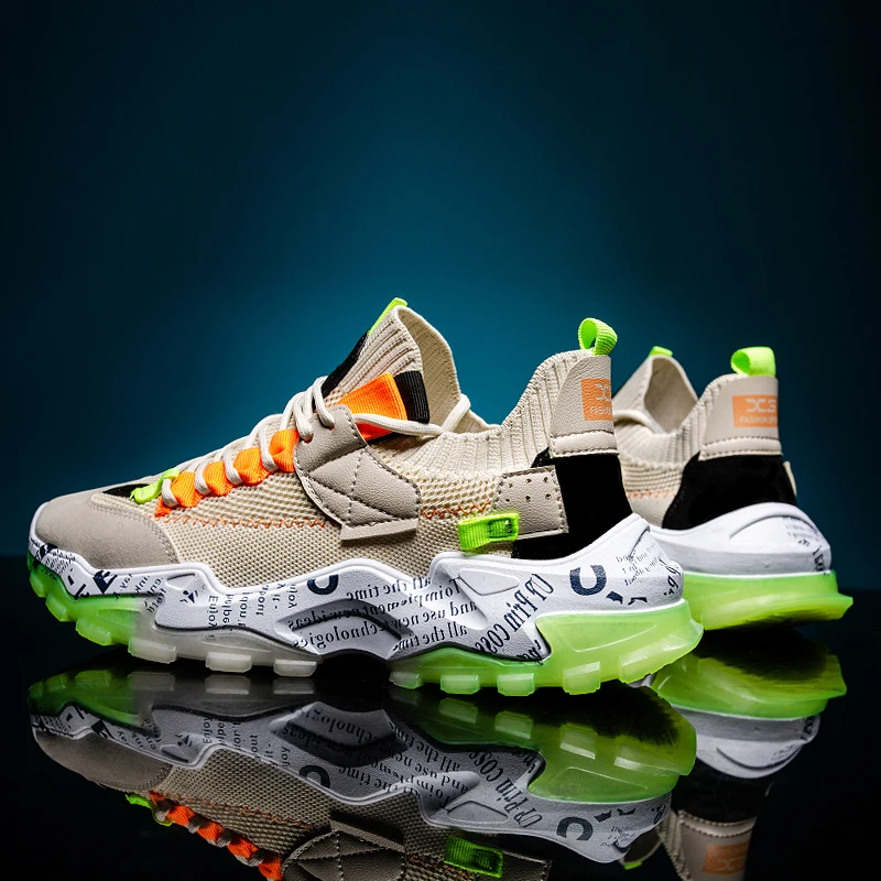 Мужские беговые кроссовки с эластичной подошвой мягкая и удобная повседневная