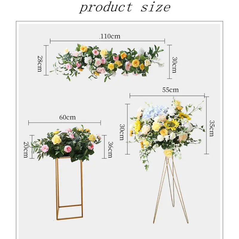 Свадебные арки Декор Подсолнух расположение листья ряд цветов центральный стенд