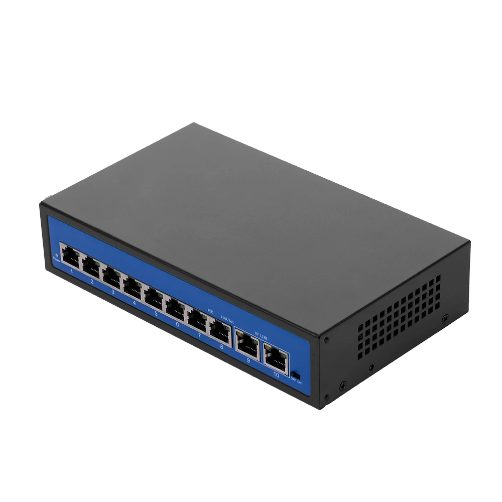 8+2 PoE Switch POE 8 Ethernet Port 2 Uplink 2.0Gbps for IP Camera Wireless Plug and play | Компьютеры и офис