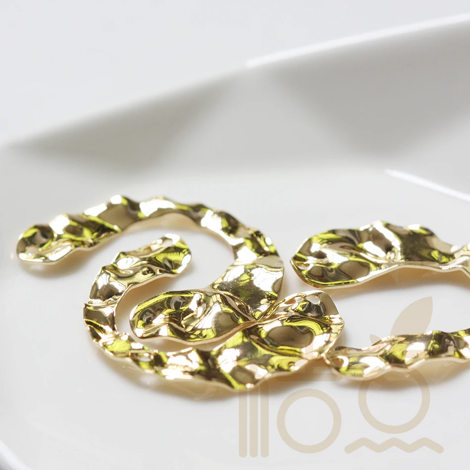 Подвеска из твердой латуни с волнистой текстурой U образная форма 3 отверстиями