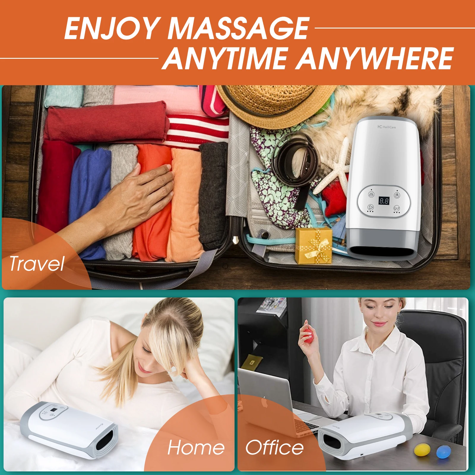 Электрическое устройство для массажа рук компрессионный тепловой и воздушный