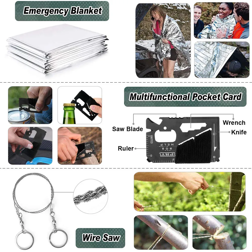 Jual Survival Kit 17 In 1 Peralatan Keselamatan Alat Darurat Dengan Pisau Senter Taktis Untuk Berkemah Hiking Petualangan Luar Ruangan