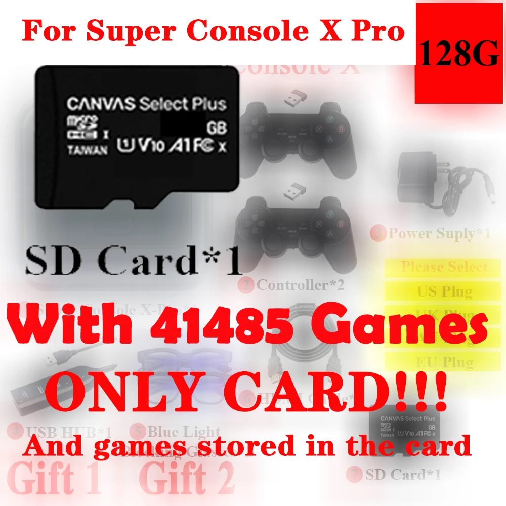 Карта памяти SD для консоли X Pro 4K HD PSP/PS1/DC/N64 64/128/256/50000 ГБ | Электроника