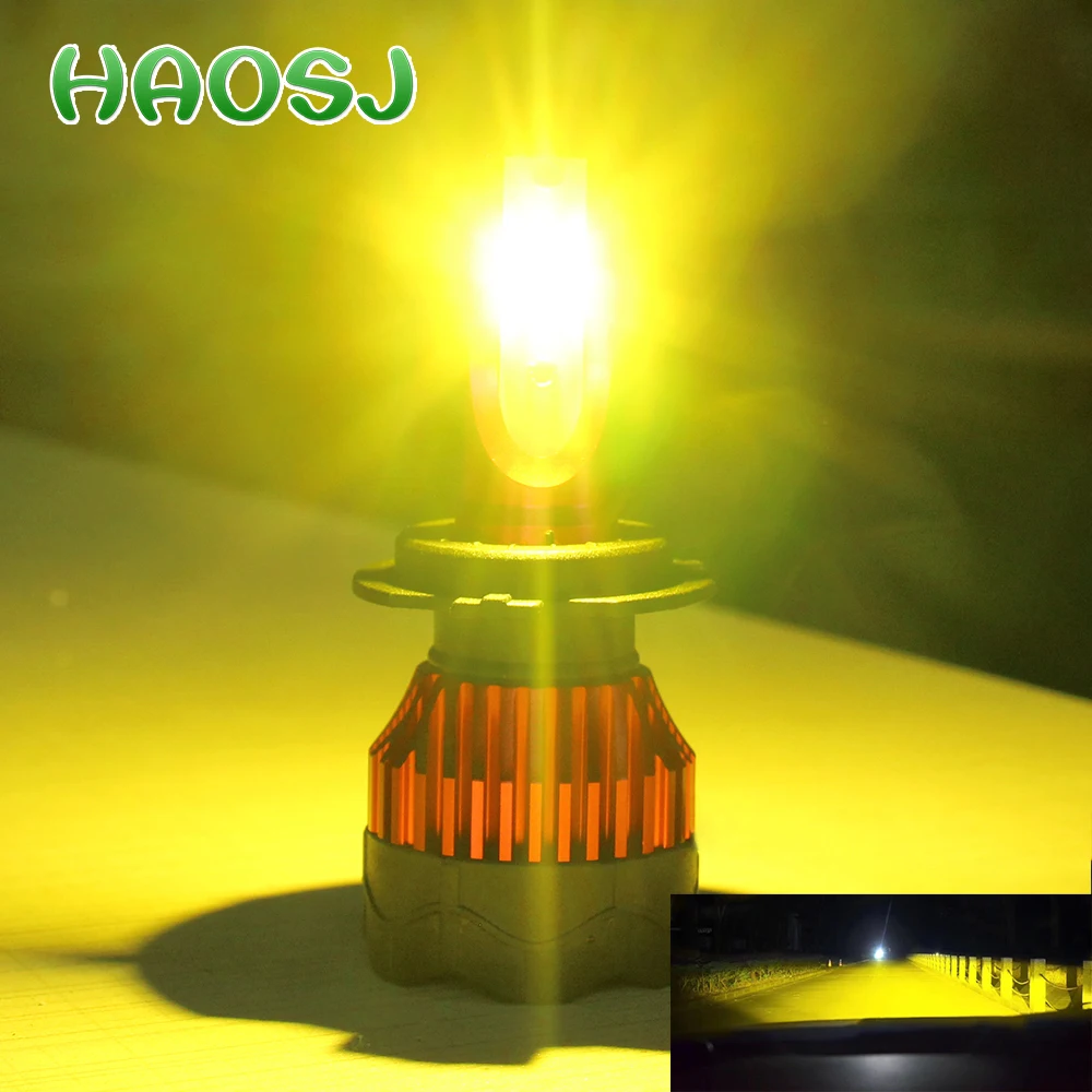 HAOSJ фары противотуманные H3 светодиодный автомобильный Светильник 3000K H11 туман