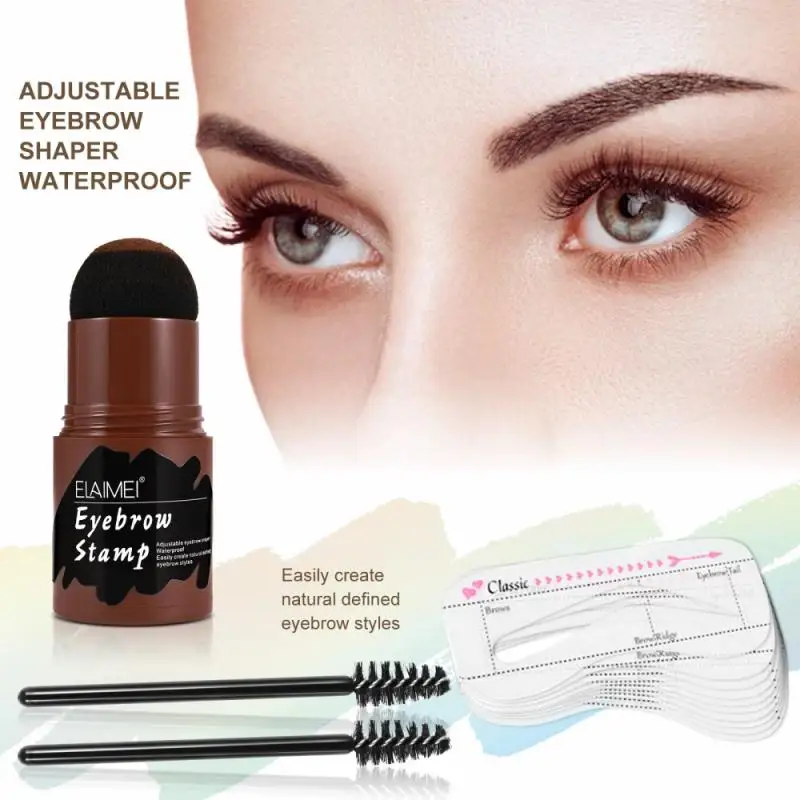 

New Eyebrow Seal Brow Stamp Shaping Kit Get Eyebrow Cards Free Lazy Quick Draw Waterproof Lasting Natural Eyebrow Makeup TSLM1