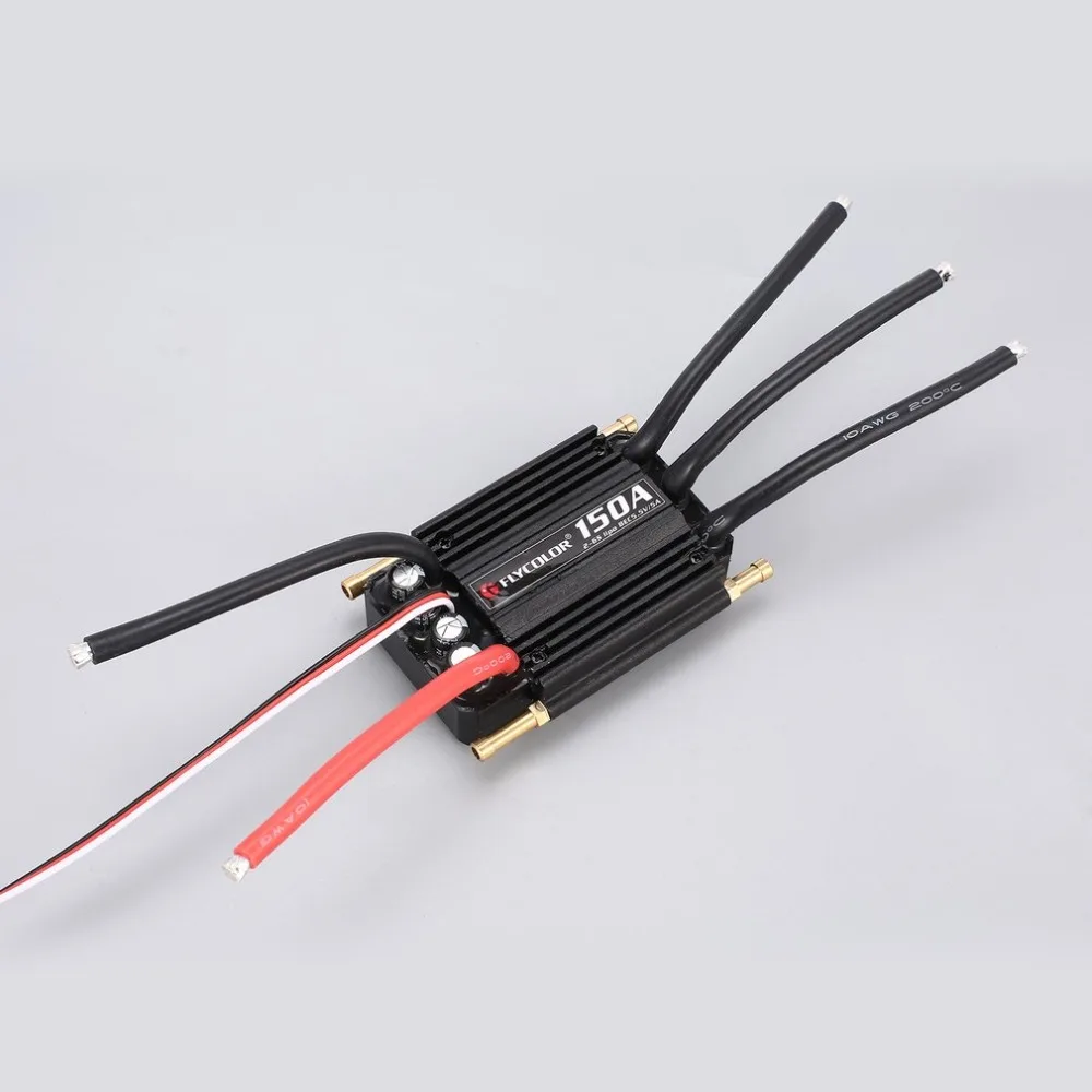 FLYCOLOR 2-6S 120A150A водонепроницаемый бесщеточный ESC Регулятор скорости для RC лодки с BEC 5,5 V/5A система водяного охлаждения