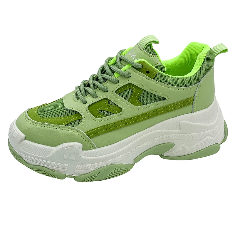 Женские кроссовки на массивной платформе дизайнерские шнуровке желтого цвета