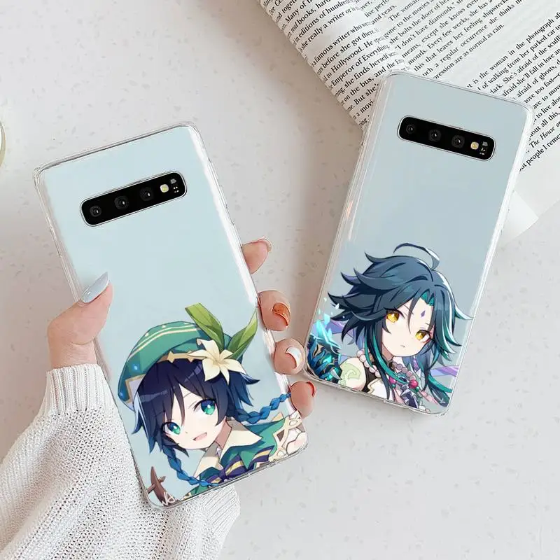 

Genshin impact cute cartoon Phone Case Transparent For Samsung Galaxy A S Note 9 11 10 51 50 71 70 80 20 21 30s ultra plus
