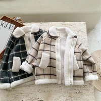 girls babys kids coat jacket outwear 2021 vintage thicken velvet winter autumn cotton fleece sport overcoat childrens clothing