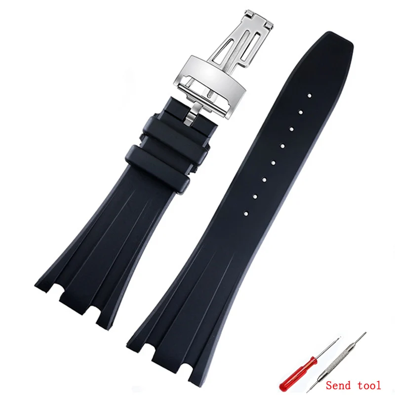 

Watch accessories 27mm 28mm rubber strap suitable for AP silicone strap butterfly buckle TPU men's sports waterproof strap