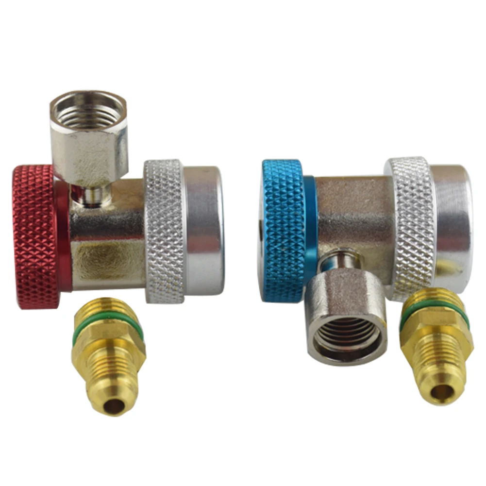 

R134A Auto Car Quick Coupler Connector Adjustable Adapter For H/L 1/4" Air Conditioning Refrigerant AC Manifold Gauge Adapter