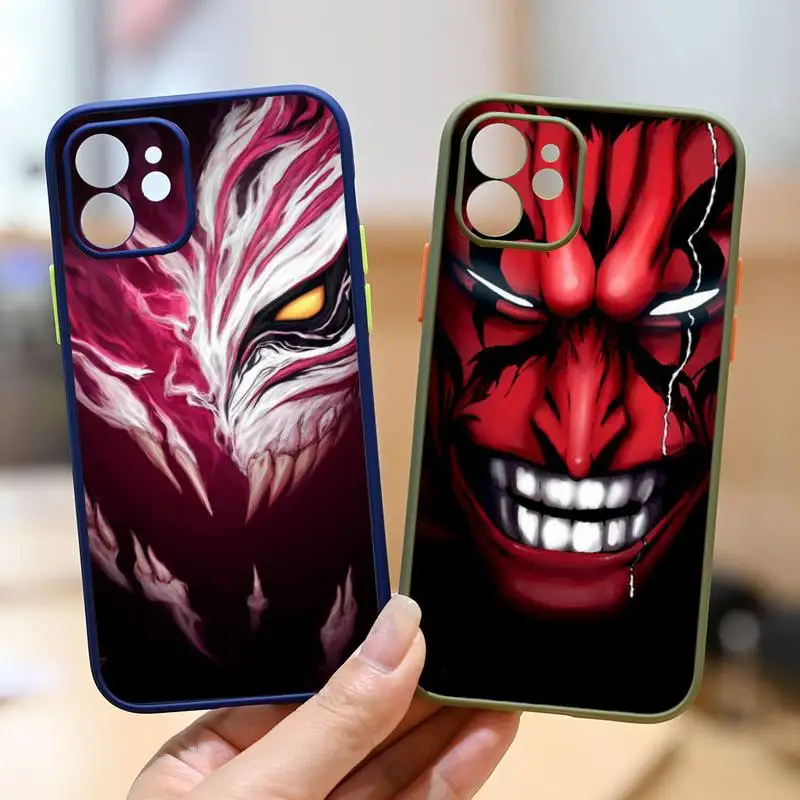

Anime BLEACH Kurosaki ichigo Phone Case For iPhone 12 11 Mini Pro XR XS Max 7 8 Plus X Matte transparent Back Cover