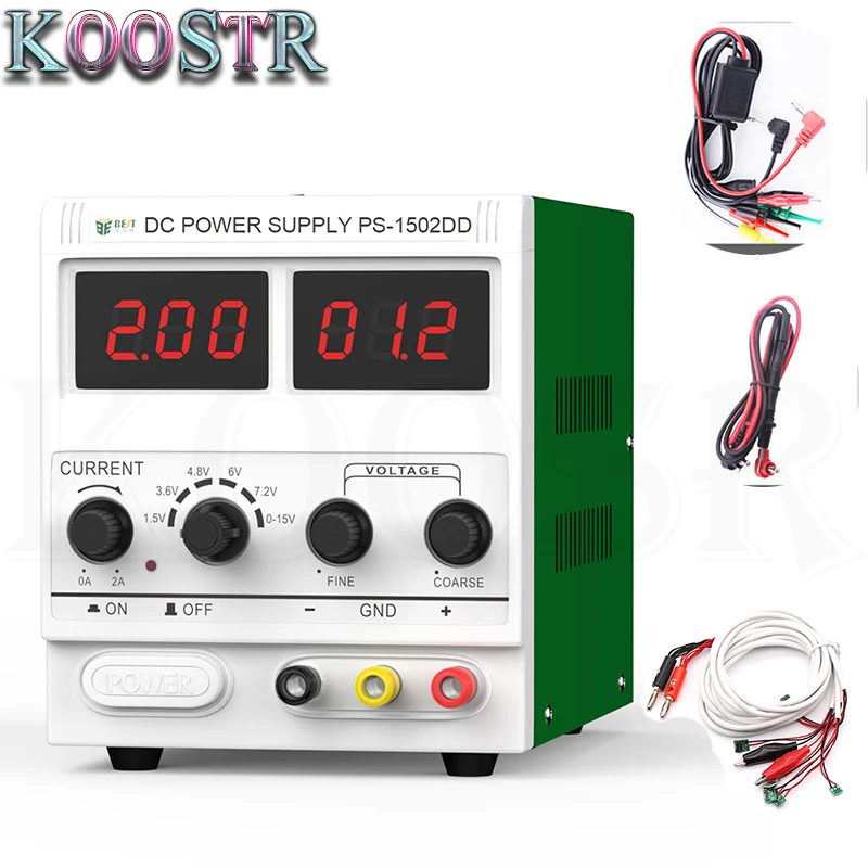 A Лучший 1502DD Регулируемый DC Питание 0-2A 15V Цифровой Дисплей телефон ремонт, блок питания постоянного проводящий регулятор постоянного тока - Цвет: A