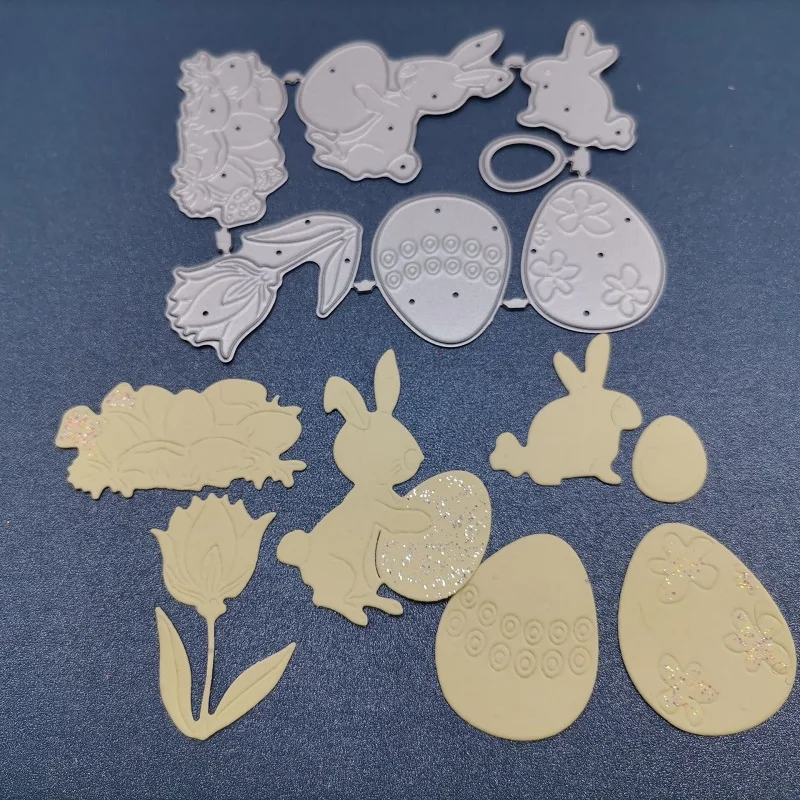 

New Metal Cutting Dies Scrapbooking Easter Egg and Bunny DIY Album Paper Craft Embossing Stencil Decoration 100*80mm