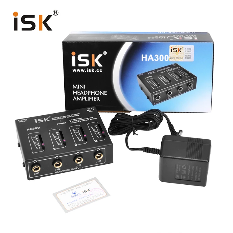 Профессиональный портативный усилитель ISK HA300 четырехсторонний для наушников