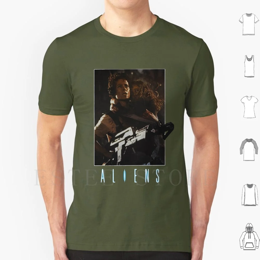 Фото Ripley & Newt T Shirt Cotton Men DIY Print Movie Sigourney Weaver Sci Fi Ripley Newt Scienc Fiction Film James Cameron Gun №1