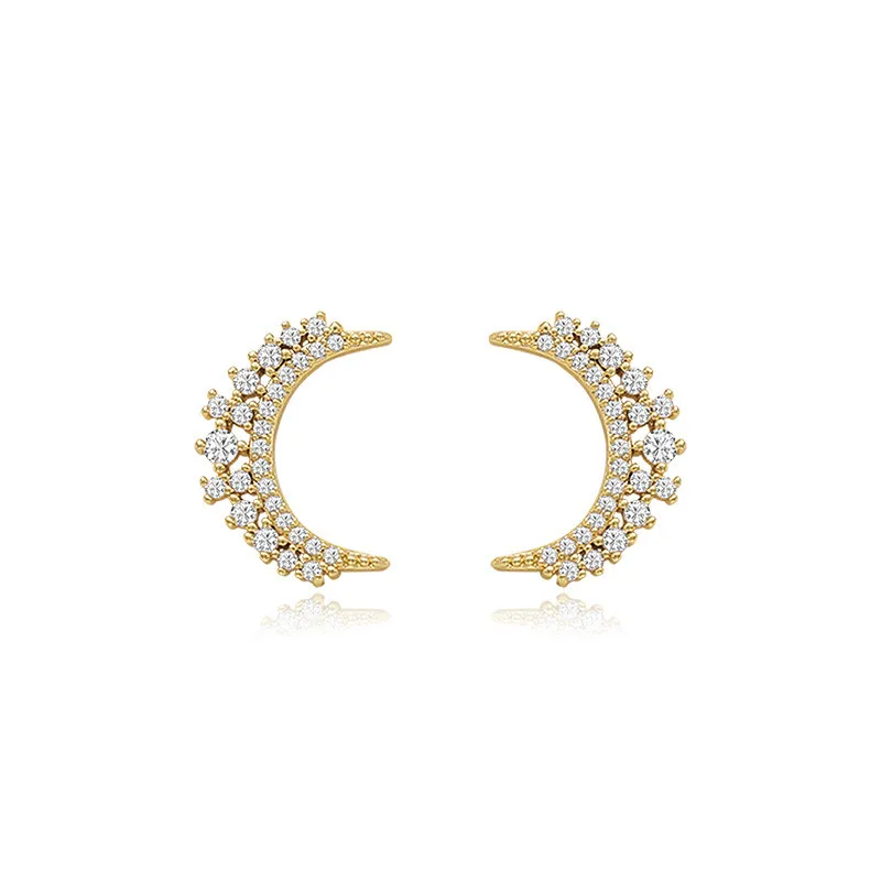 Корейские Изящные циркониевые серьги со звездой и Луной для женщин 2020 новые