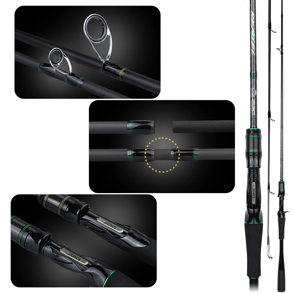 RUNCL 1.98/2.13/2.43m Baitcasting Fishing Rod Travel Ultra Light Casting Spinning for fishing Lure 5g-35g M/ML/MH Rod enlarge