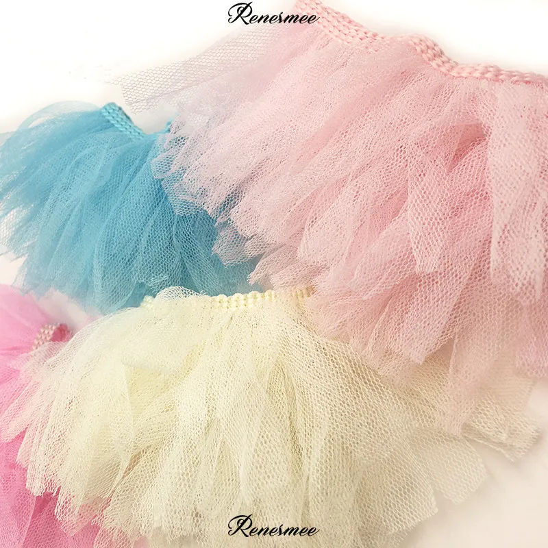 Мягкая кружевная пряжа 1 м мягкая с бахромой розовая белая Синяя фантазия