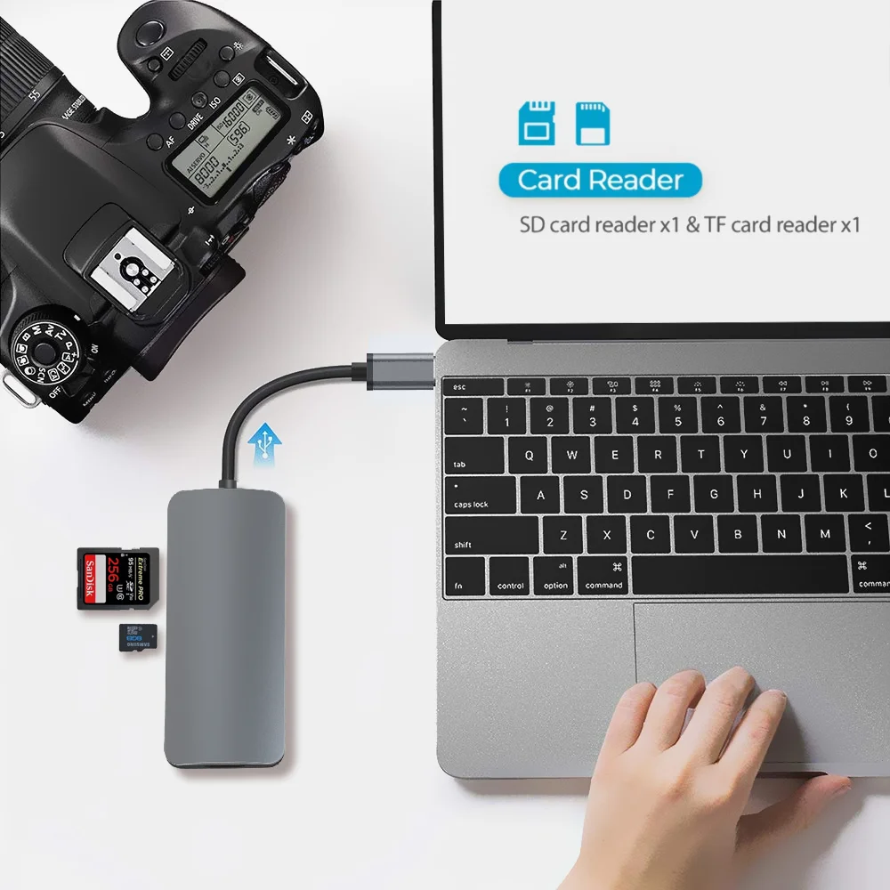 Концентратор USB C HDMI концентратор для ноутбука 7 в 1 с 4K 3 порта usb 0 устройство