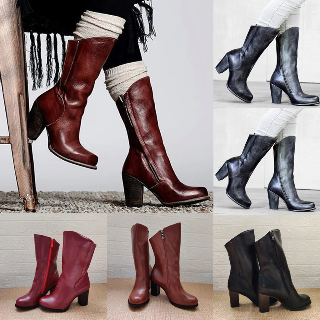 Ботинки сезон осень зима Новинка 2020 года модные однотонные ботинки на молнии с