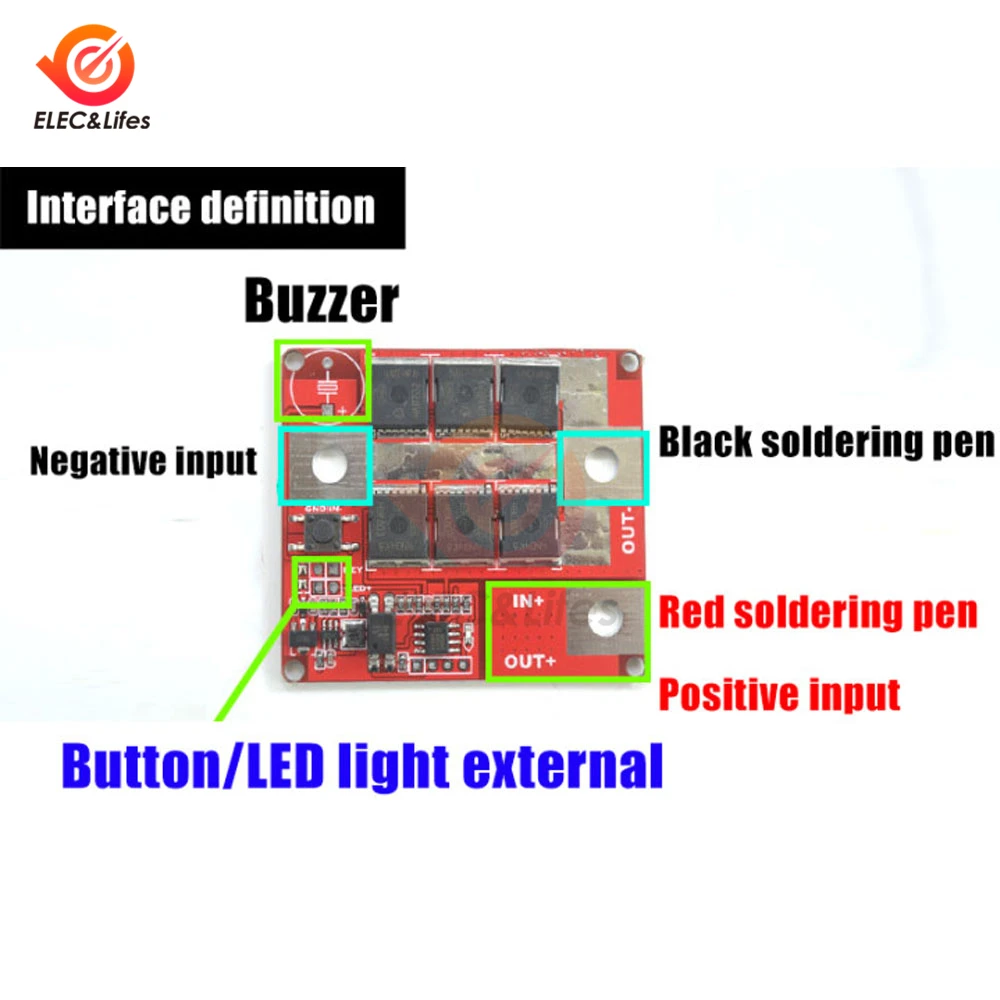 Портативная плата контроллера устройства для точечной сварки DIY 12 В 24 блок