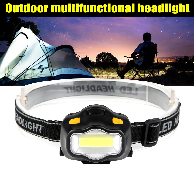 

Mini Waterproof COB LED Headlamp 3 Modes Safety Headlight Camping Flashlight Head Lamp In Stock