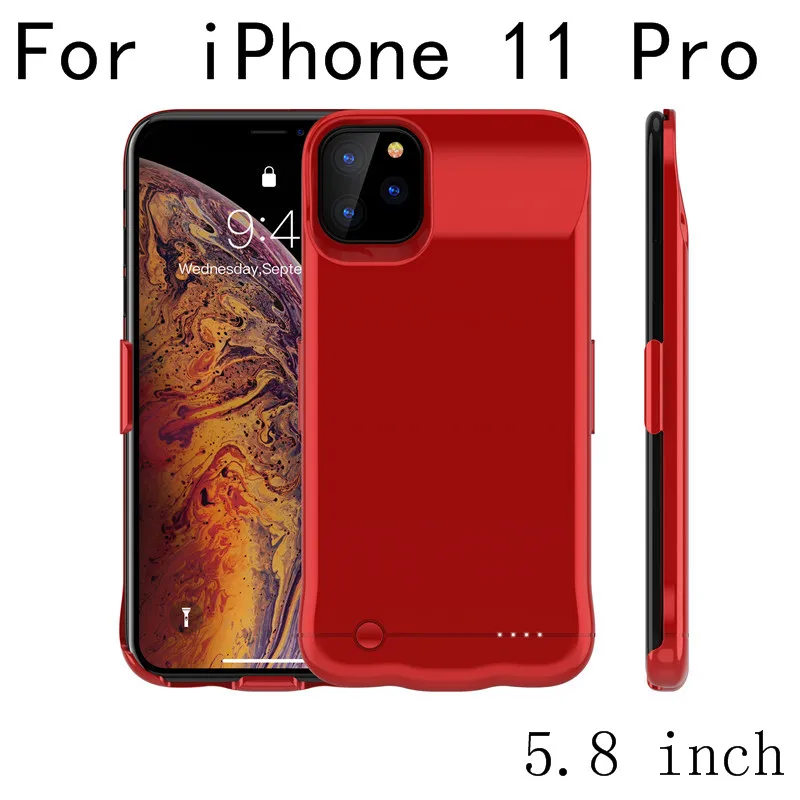 Чехол для iPhone 11, тонкая батарея, зарядное устройство, чехлы для iPhone 11 Pro Max, внешний блок питания, задняя крышка для аккумулятора - Цвет: i11 Pro-Red