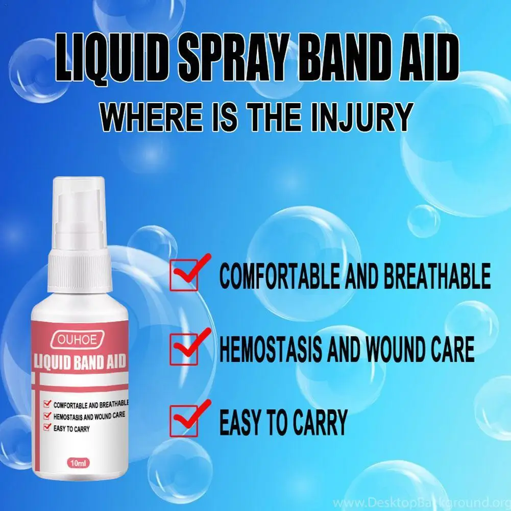 

10/50ml Waterproof First Aid Liquid Bandage Small Cut Wounds Patch Medical Plaster Adhesive Disinfecting Healing Hemostasis P7Y5